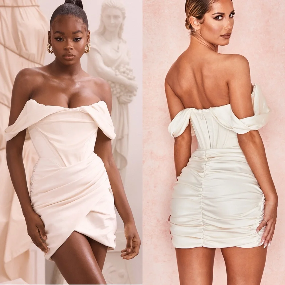 House of CB Coraline Ivory Satin Corset Dress